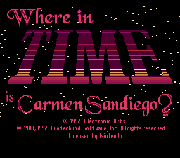 Where in Time is Carmen Sandiego (USA) Title Screen